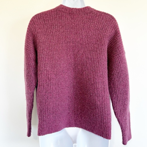 NWT MADEWELL Wool Belfiore Ribbed Pullover Sweater in Heathered Violet Medium - Picture 3 of 9